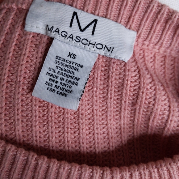 ✨M Magaschoni Pink Oversized Sweater Cashmere Wool Cotton Modal Blend Size M - Picture 8 of 8
